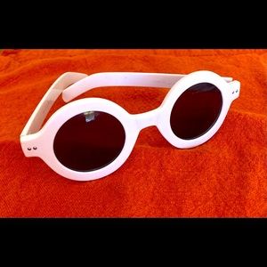 Round white sunglasses